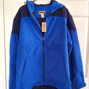 Duluth Trading Co Mens Shoremen's Fleece Gridlock Hooded Jacket Size Large Tall